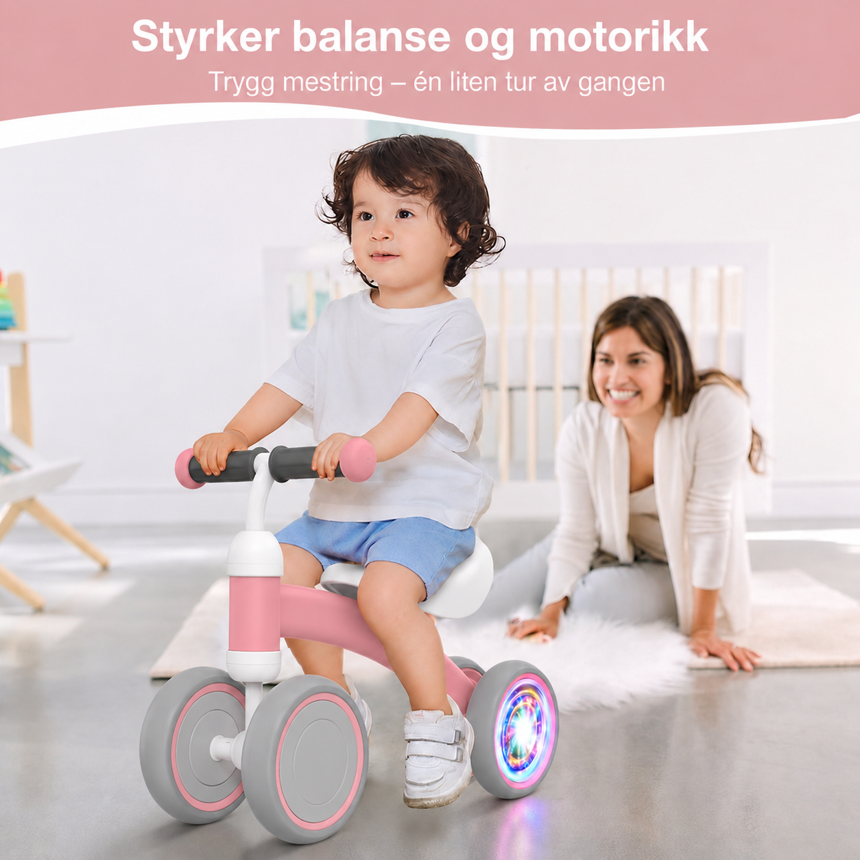 Balansesykkel for barn 1–3 år – styrker balanse, benstyrke og koordinasjon