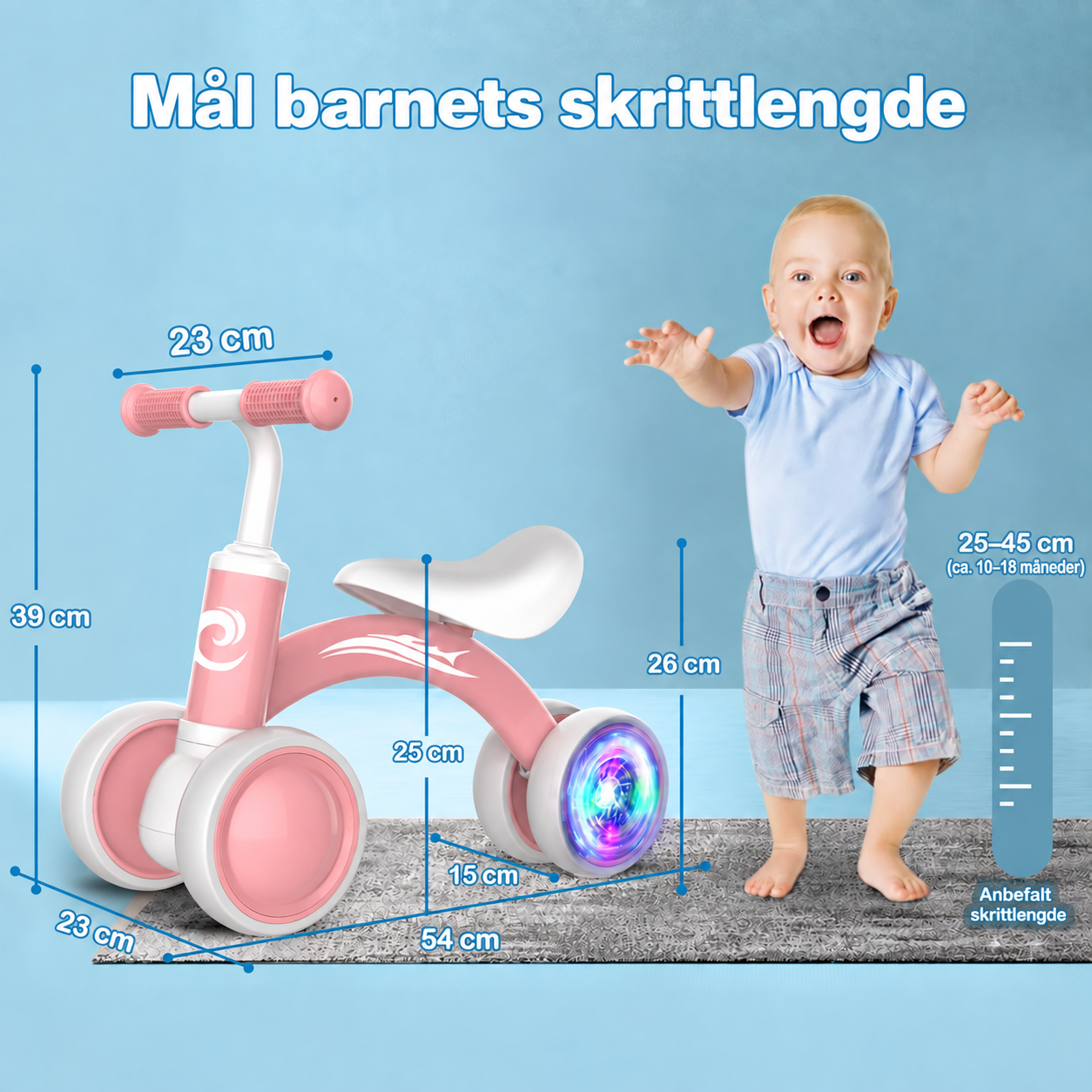 Balansesykkel for barn 1–3 år – styrker balanse, benstyrke og koordinasjon