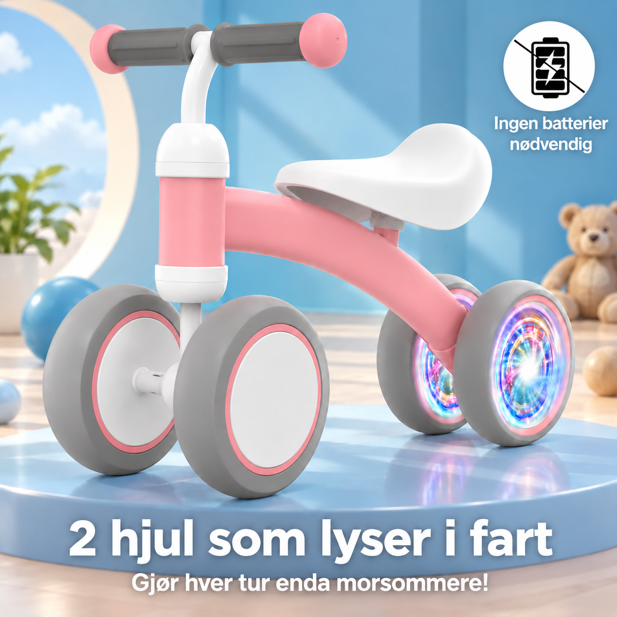 Balansesykkel for barn 1–3 år – styrker balanse, benstyrke og koordinasjon