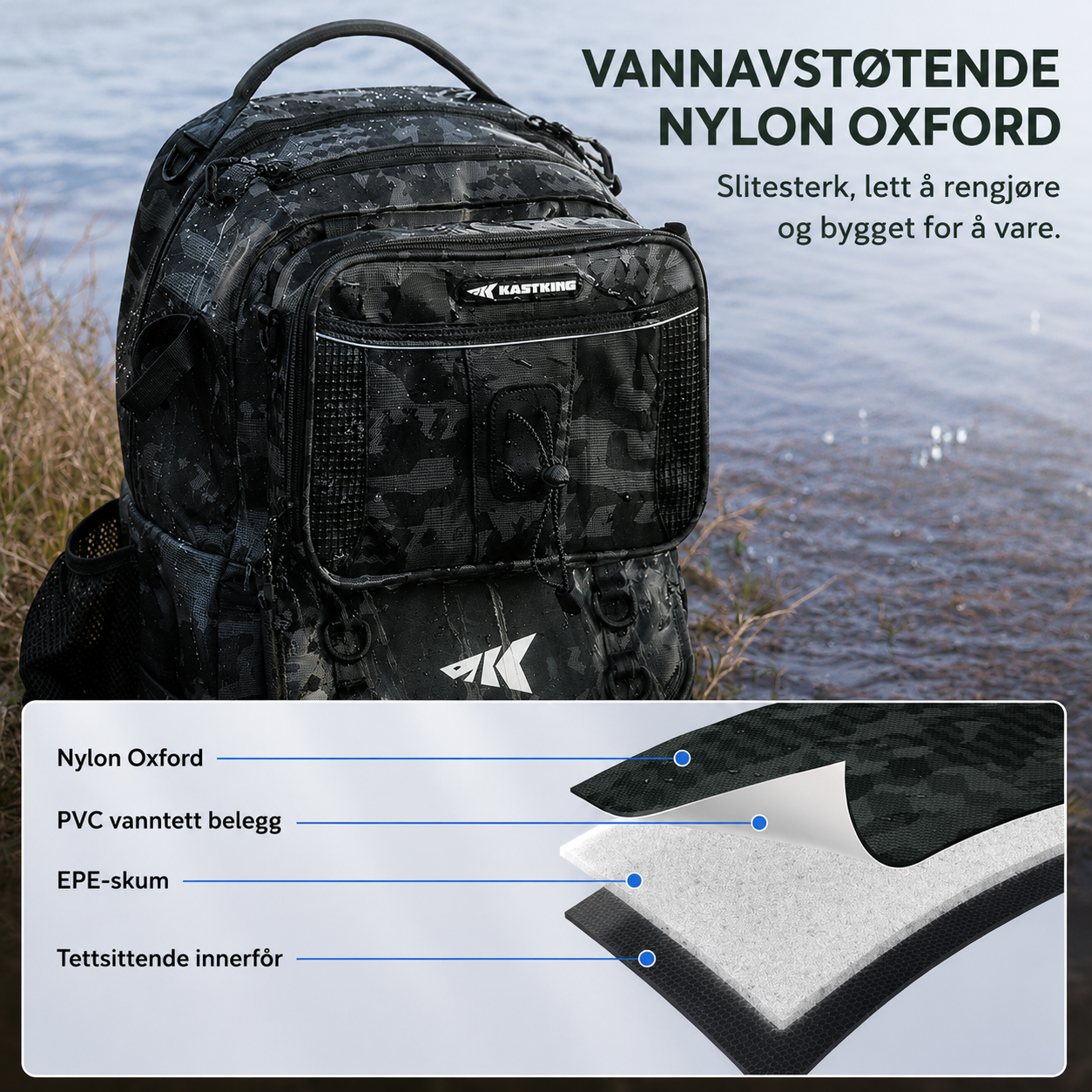 FiskePack™ 50L Den komplette fiskesekken med 50 liters kapasitet, smart oppbevaring og 4 inkluderte tacklebokser.
