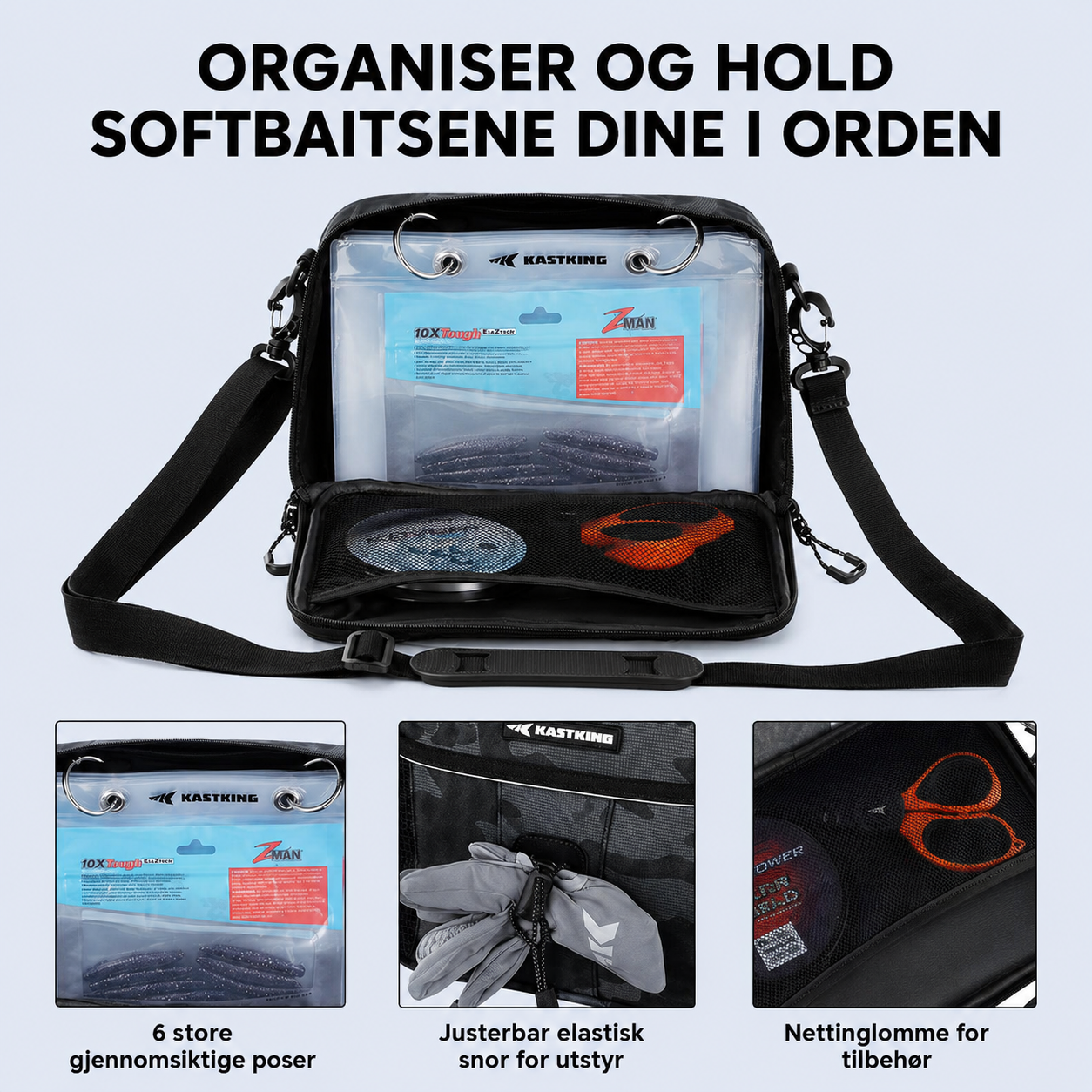 FiskePack™ 50L Den komplette fiskesekken med 50 liters kapasitet, smart oppbevaring og 4 inkluderte tacklebokser.
