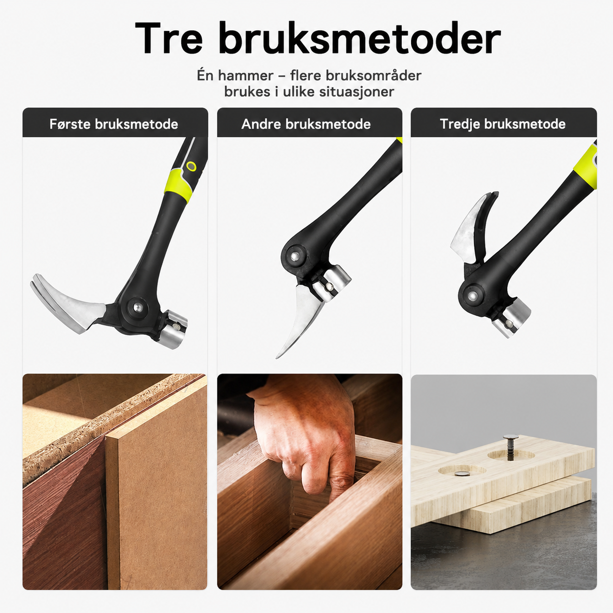 Eikvar KraftHammer™ – Klofthammer med magnetisk spikerholder