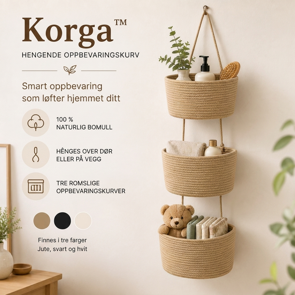 Korga™ Hengende Oppbevaringskurv