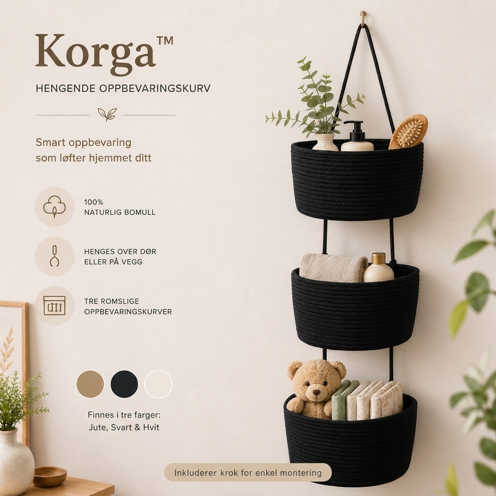Korga™ Hengende Oppbevaringskurv